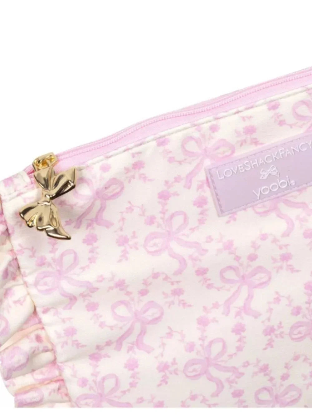 LoveShackFancy x Target - Yoobi Coquette Bow Flat Zip Pencil Case with Ruffles